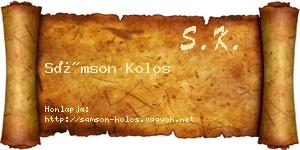 Sámson Kolos névjegykártya